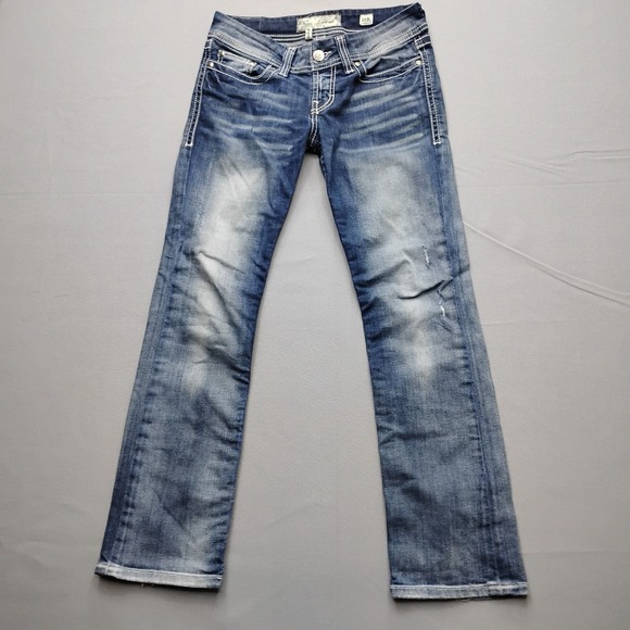 BKE Denim - BKE Sabrina Bootcut Jeans Womens 28R Medium Wash Thick Stitch Low Rise Denim